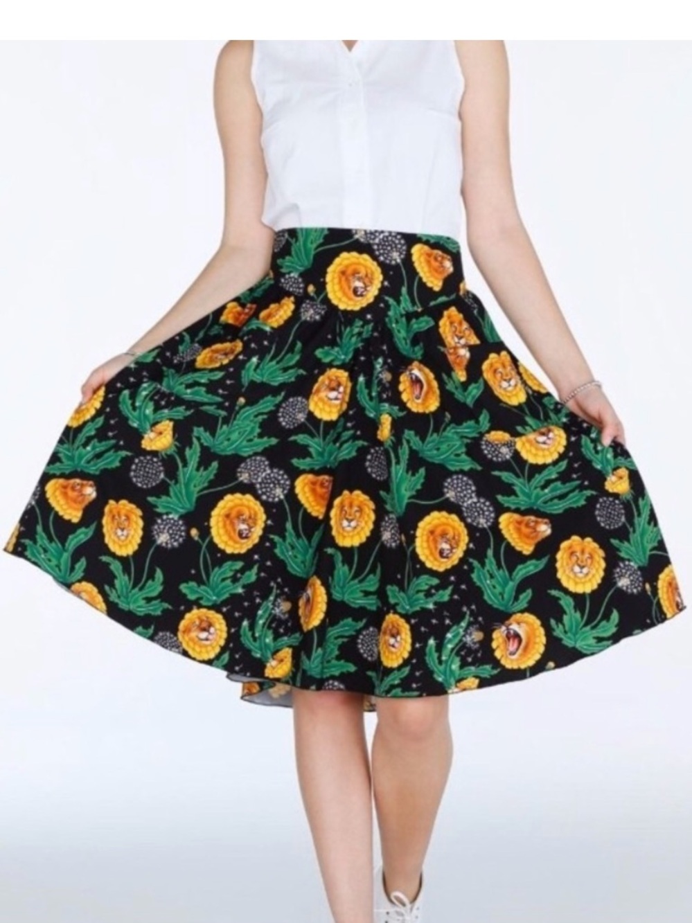 Rare NWOT BlackMilk Dandylion Pocket Midi Skirt ~ LIMITED Size Small